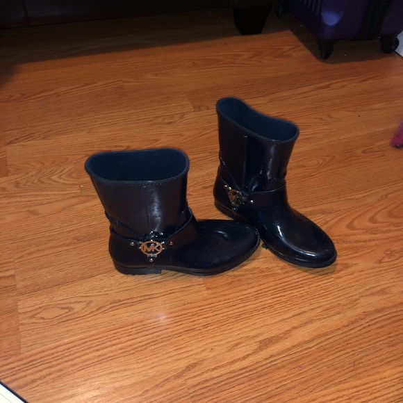 Black Michael Kors Rain Boots - Picture 1 of 5